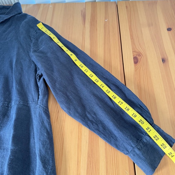 NWT Grizas Tunic 100% Linen Blue Lagenlook Asymmetrical Hem XL - Picture 10 of 14